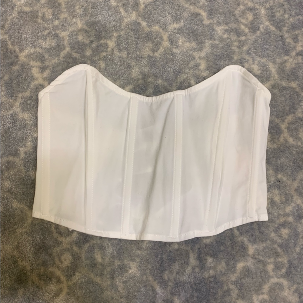 Glassons Strapless Corset Top in milk
